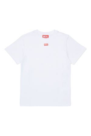 white cotton t-shirt DIESEL KIDS | J027700CATMK100
